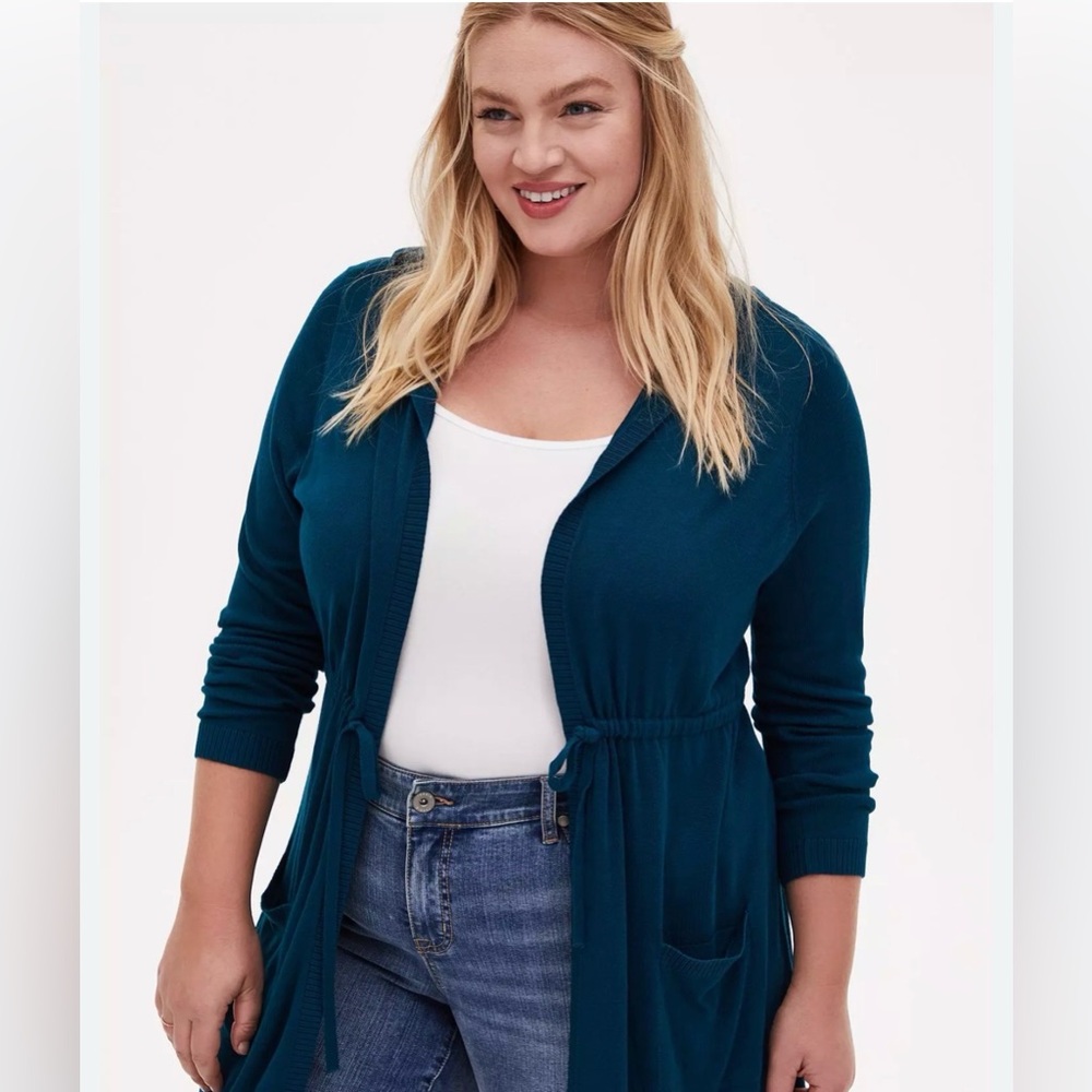 Torrid Teal Sweater Cardigan size 0 #A